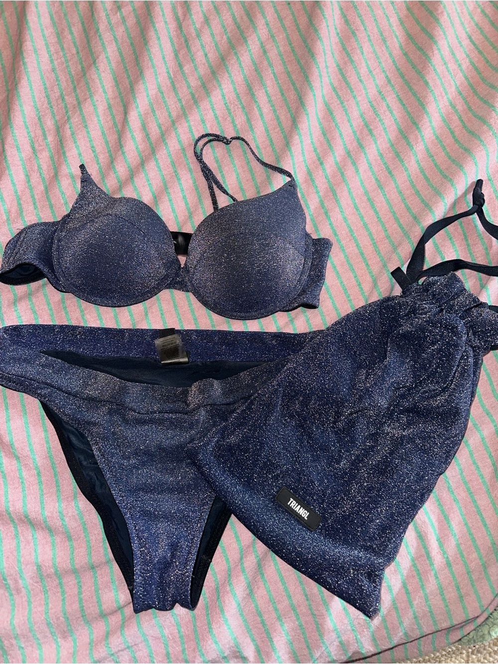 Triangl Sparkle Navy Bikini Set